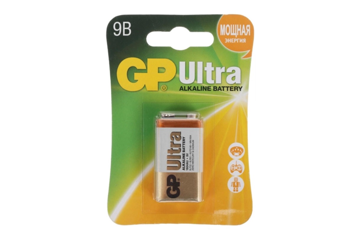 Батарея щелочная GP 6LR61 крона/1BL Ultra (цена за блистер 1 шт)