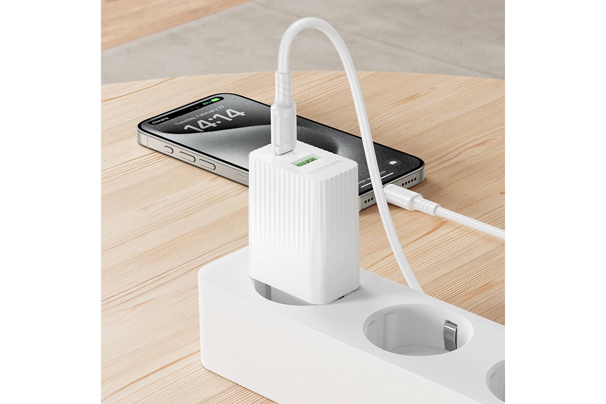 Сетевое зарядное устройство USB + USB-C BOROFONE BAS74A Source PD20W+QC3.0 (EU) черный