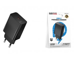 Сетевое зарядное устройство USB-C BOROFONE BAS73A Source PD20W (EU) черные