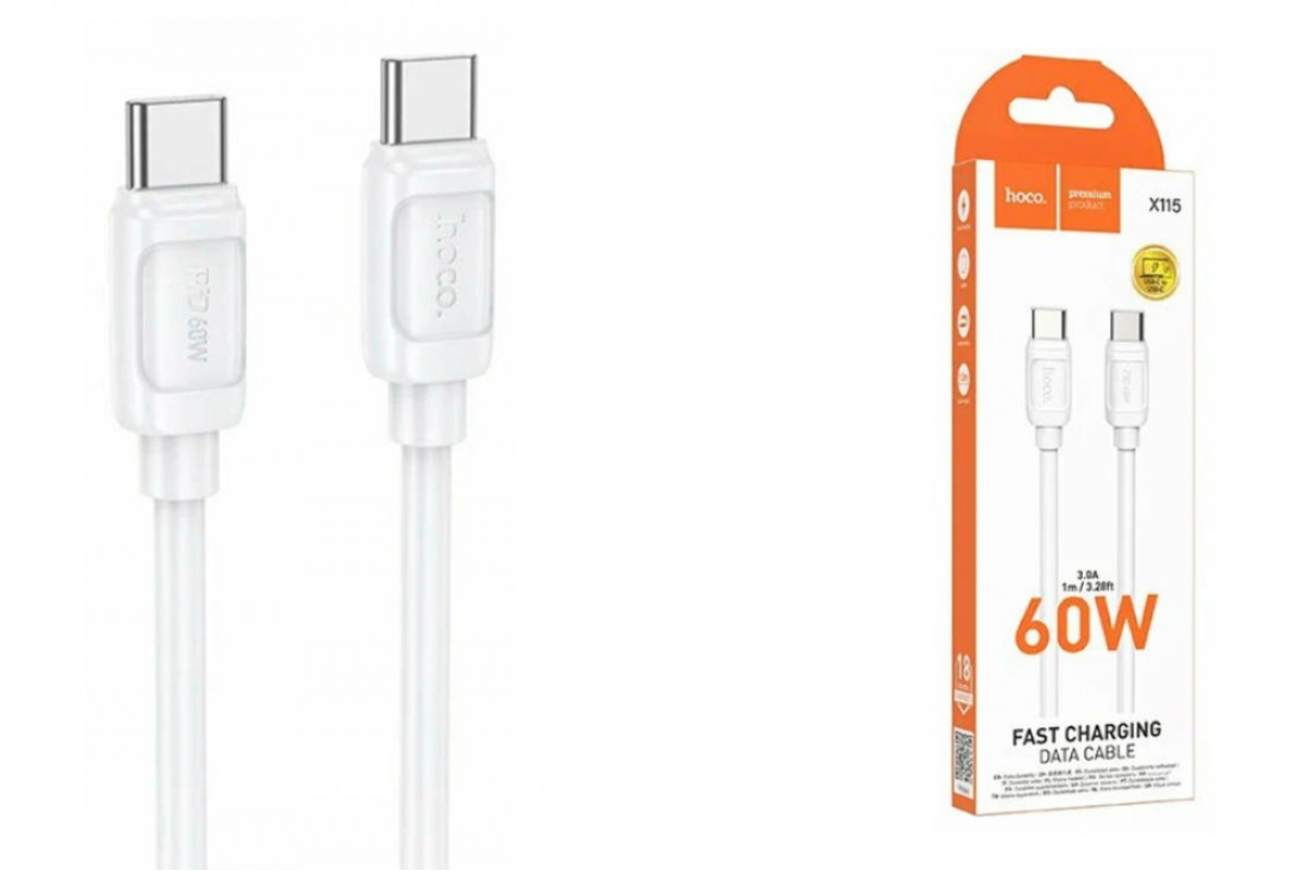 Кабель USB Type-C - USB Type-C HOCO X115 Surpass 60W белый