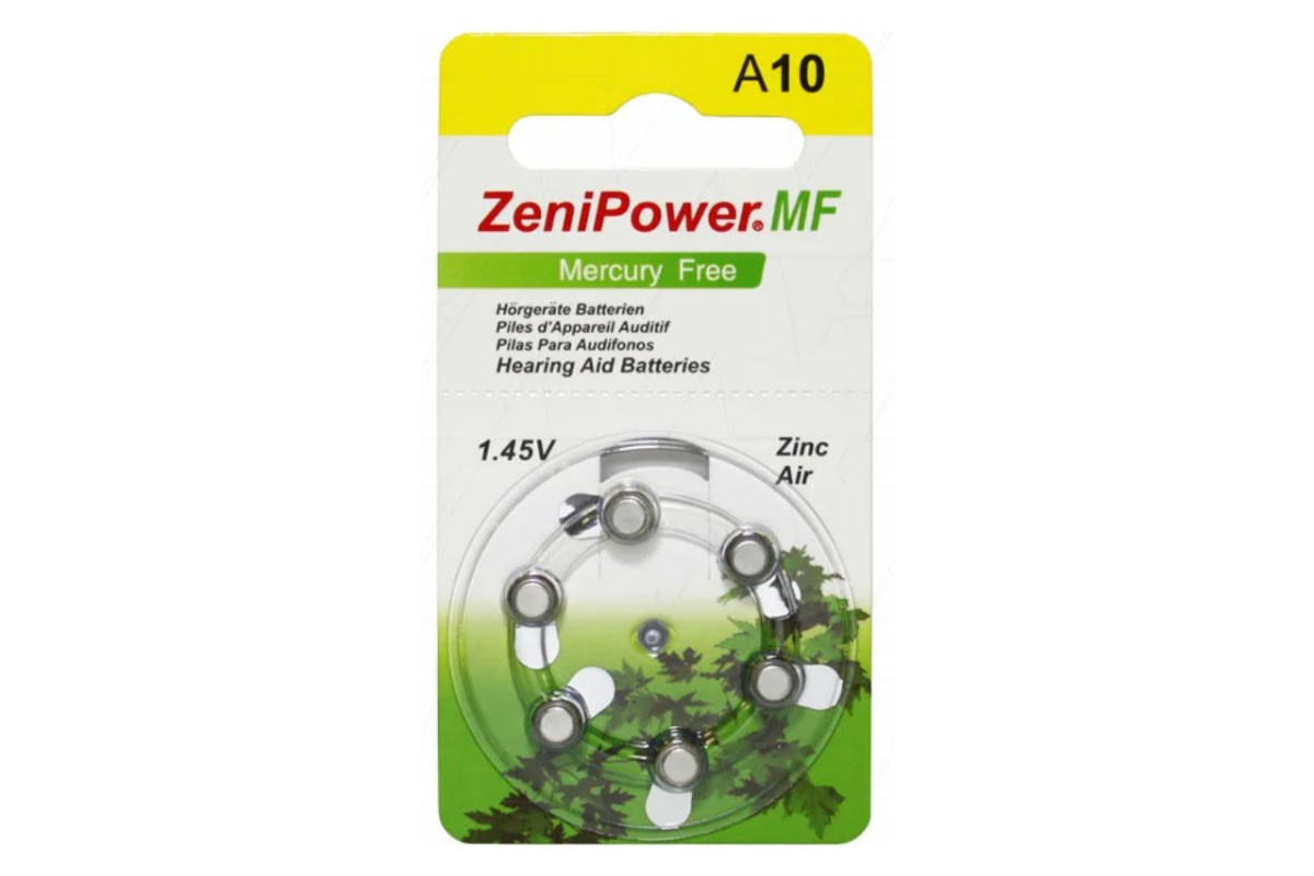 Батарейка часовая для слуховых аппаратов ZeniPower ZA10/6BL Hearing Aid Batteries (цена за блистер)