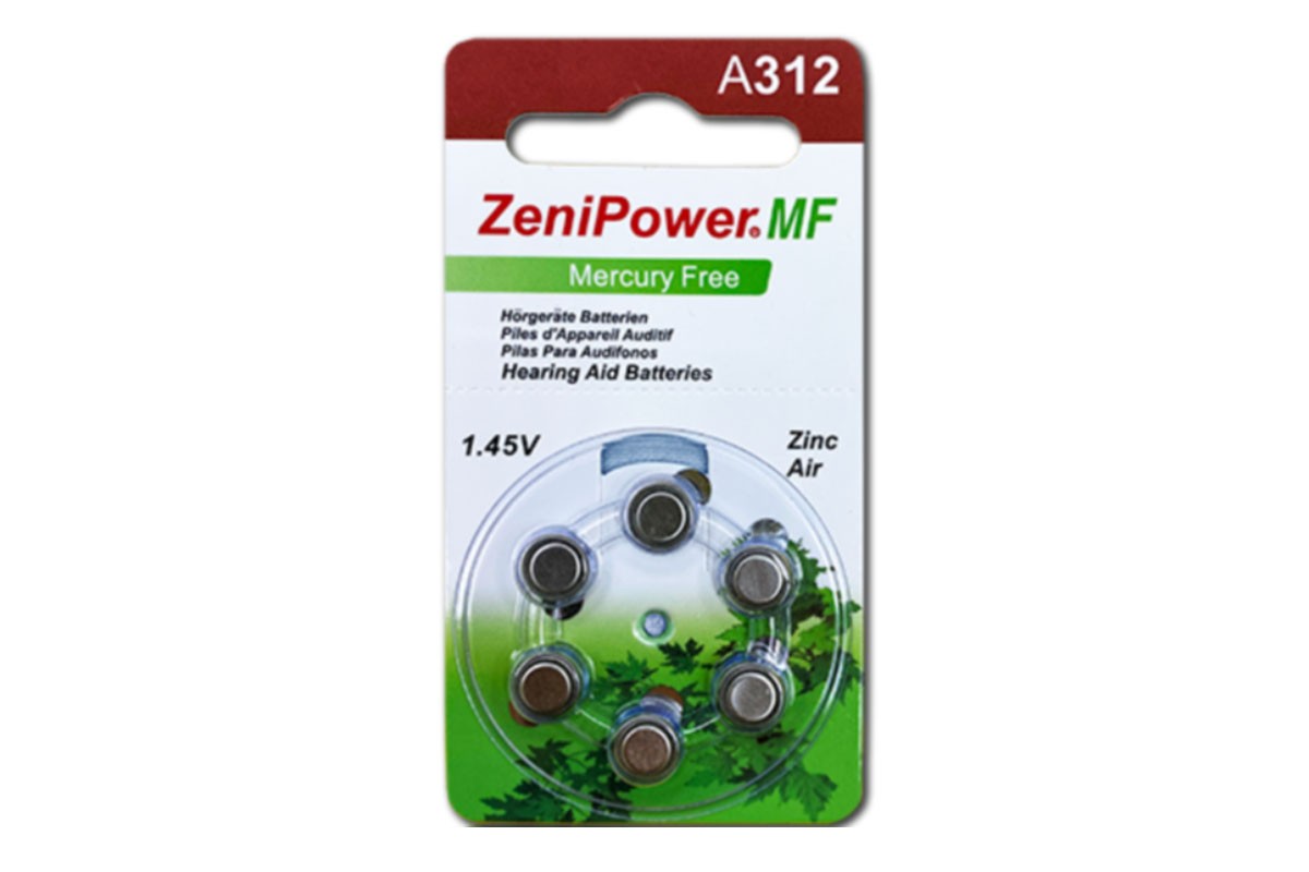 Батарейка часовая для слуховых аппаратов ZeniPower ZA312/6BL Hearing Aid Batteries (цена за блистер)