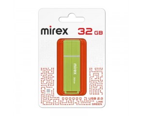 Флешка USB 2.0 Mirex LINE GREEN 32GB (ecopack)