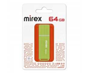 Флешка USB 2.0 Mirex LINE GREEN 64GB (ecopack)
