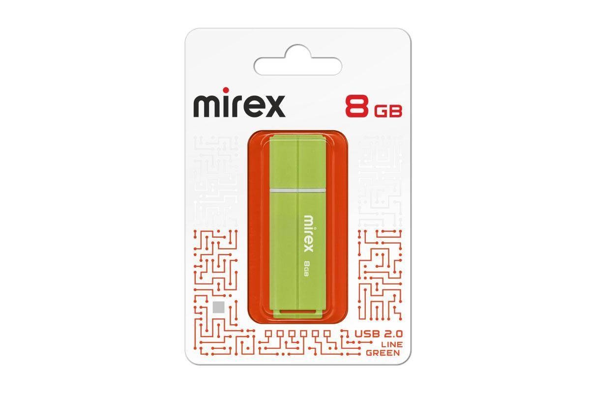 Флешка USB 2.0 Mirex LINE GREEN 8GB (ecopack) Флешка USB 2.0 Mirex LINE GREEN 8GB (ecopack)