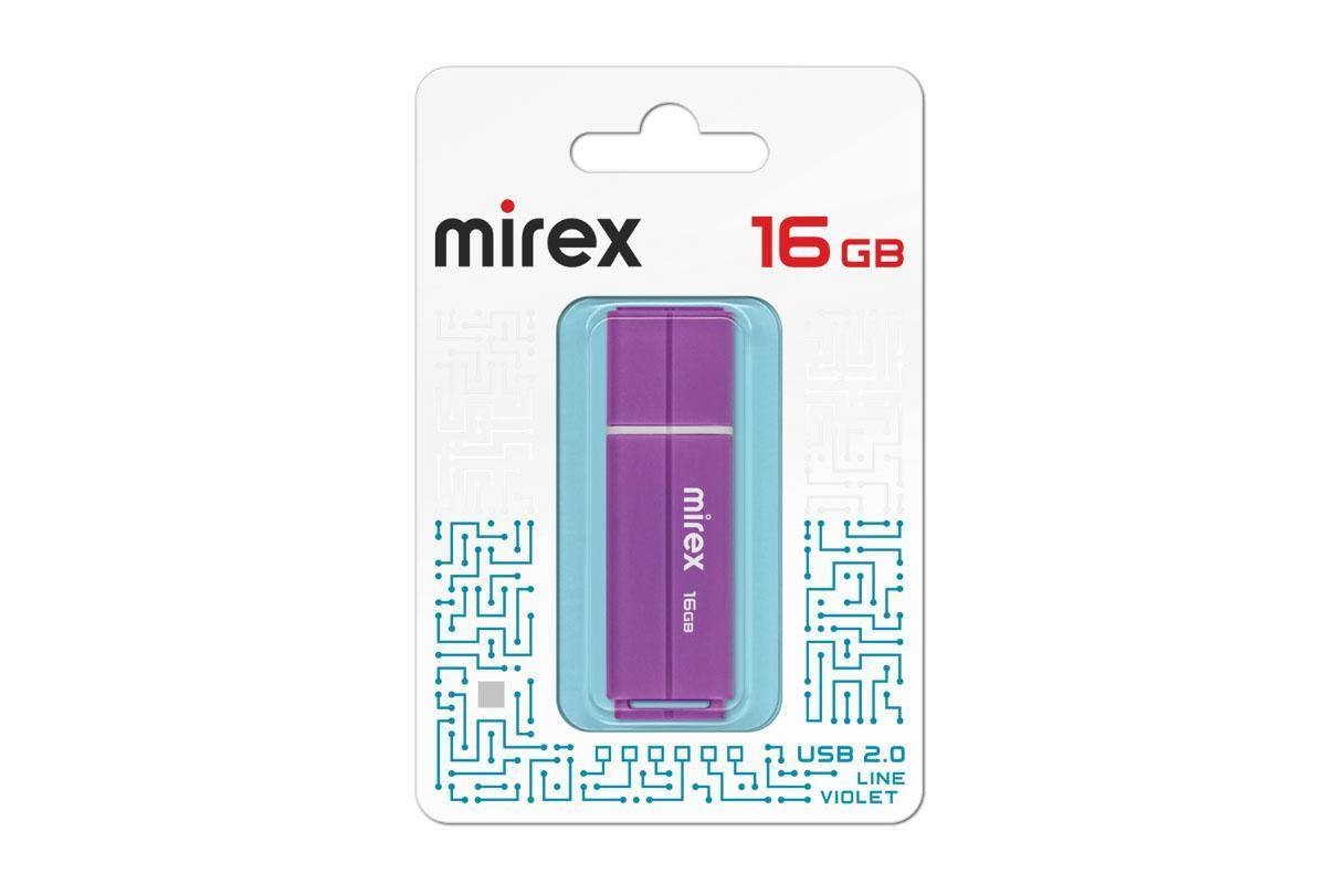 Флешка USB 2.0 Mirex LINE VIOLET 16GB (ecopack)