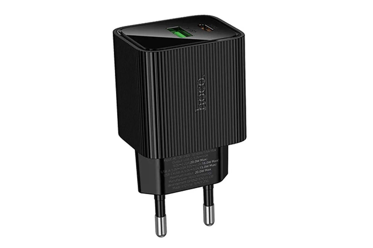 Сетевое зарядное устройство HOCO CS83A Excellent PD20W+QC3.0 с цифровым дисплеем (черный)