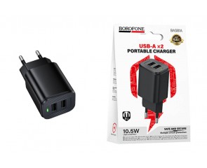 Сетевое зарядное устройство 2USB BOROFONE BAS81A Star dual-port charger(EU) (черный)