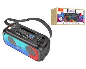 Активная напольная акустика HOCO BS54 Party wireless dual mic outdoor BT speaker (черный)