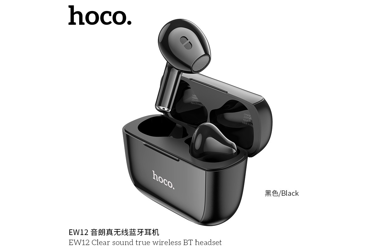 Беспроводные наушники EW12 Clear sound true wireless BT headset  HOCO черные