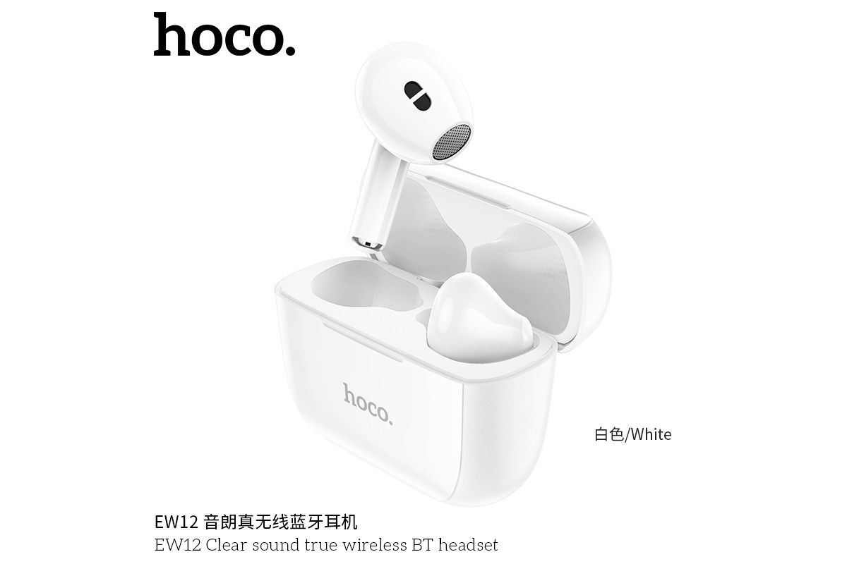 Беспроводные наушники EW12 Clear sound true wireless BT headset  HOCO белые
