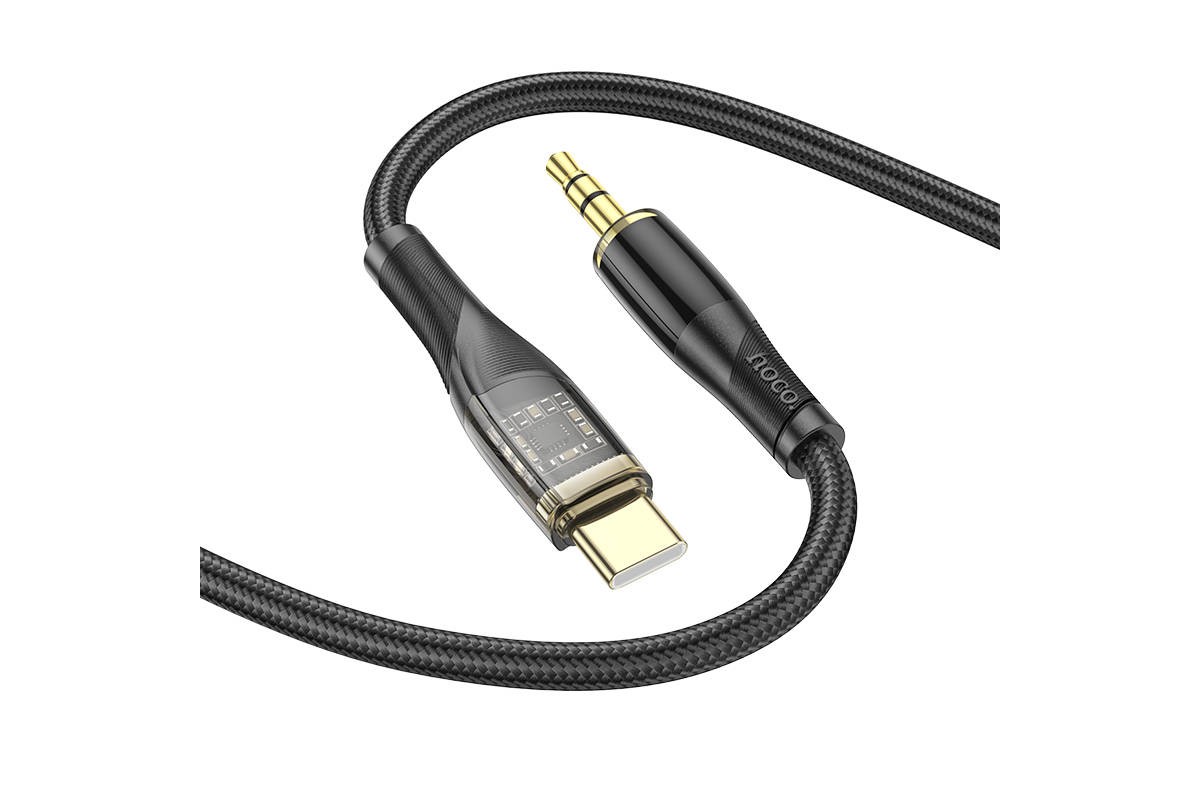 Кабель аудио HOCO UPA25  (штекер Type-C - вход AUX 3.5 mm) 1м черный