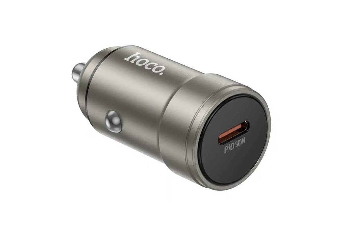 Автомобильное зарядное устройство АЗУ USB-C HOCO Z57 PD30W (серый)