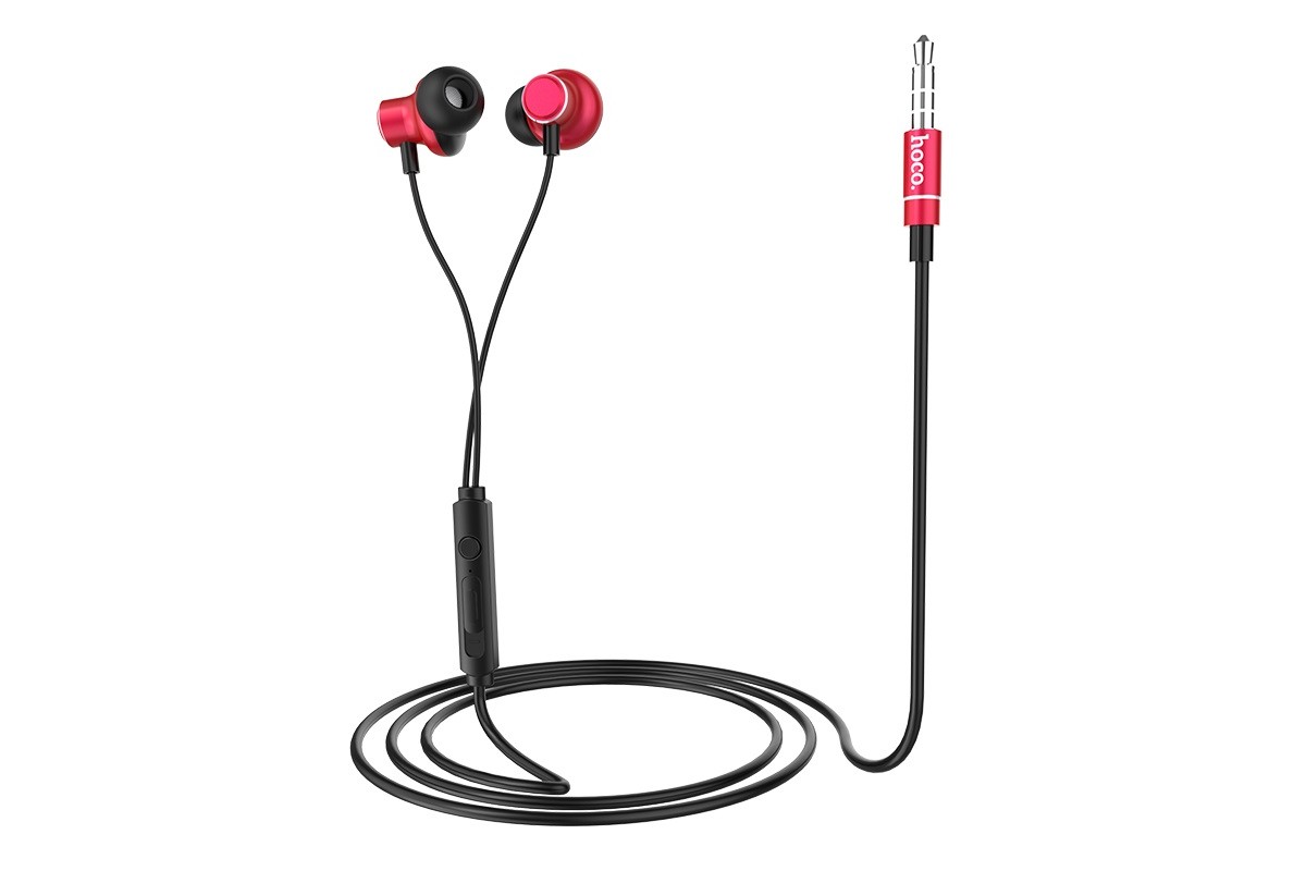 Гарнитура HOCO M44 Magic sound wired earphones with microphone  3.5мм красный