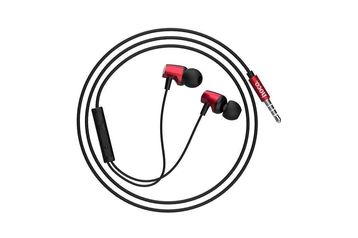 Гарнитура HOCO M41 Dizzy wire control earphones with mic 3.5мм красный