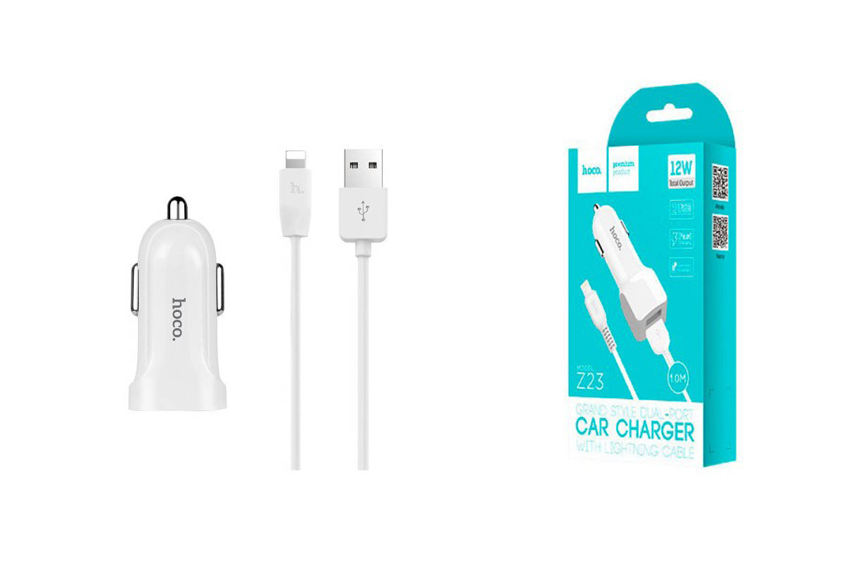 Автомобильное зарядное устройство USB, HOCO Z23, 2100 mAh