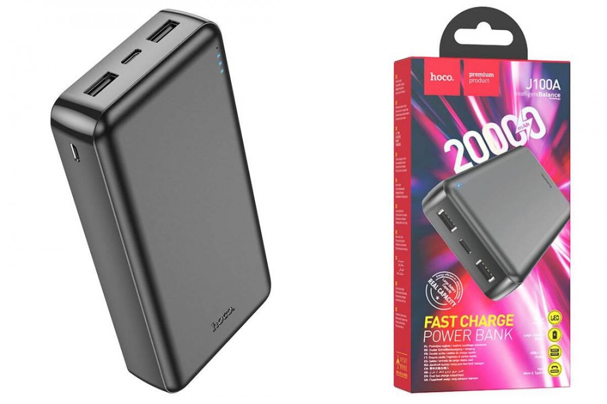 Универсальный дополнительный аккумулятор Power Bank HOCO J100A (20000 mAh) (черный)