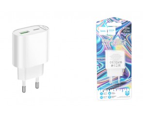 Сетевое зарядное устройство USB + USB-C HOCO C109A (PD20W+QC3.0) Fighter PD20W+QC3.0 (белый)