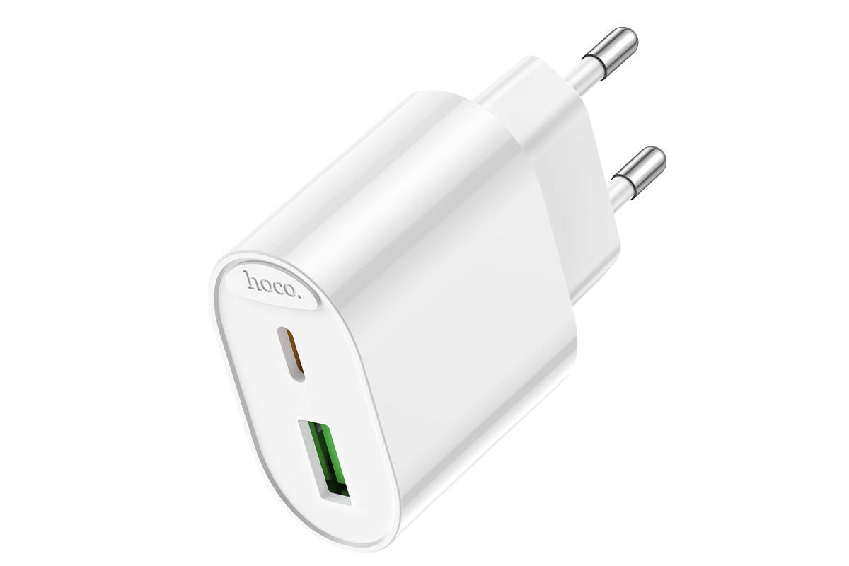 Сетевое зарядное устройство USB + USB-C HOCO C109A (PD20W+QC3.0) Fighter PD20W+QC3.0 (белый) Сетевое зарядное устройство USB + USB-C HOCO C109A (PD20W+QC3.0) Fighter PD20W+QC3.0 (белый)