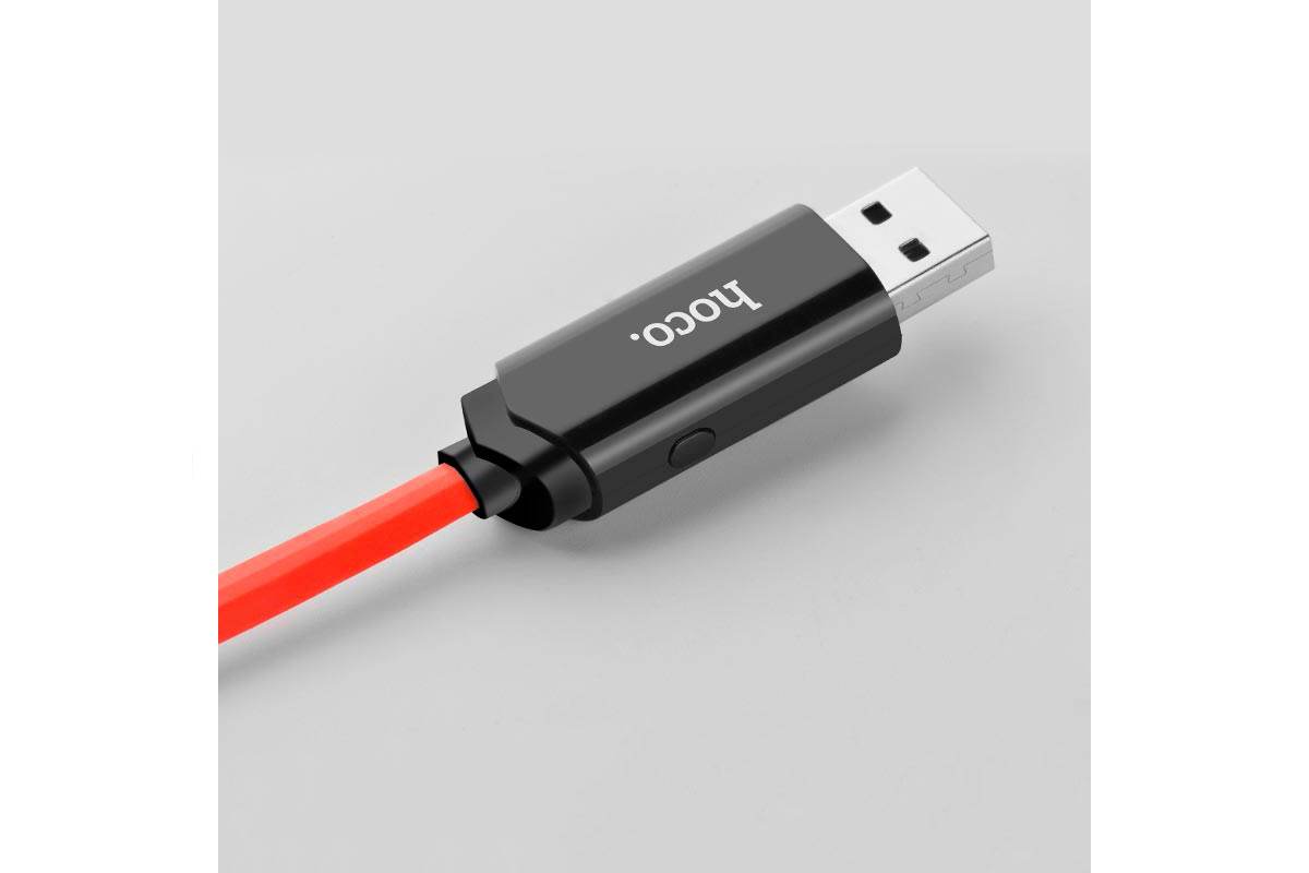 Кабель USB HOCO U29 LED displayed timing type-c charging cable (красный) 1 метр