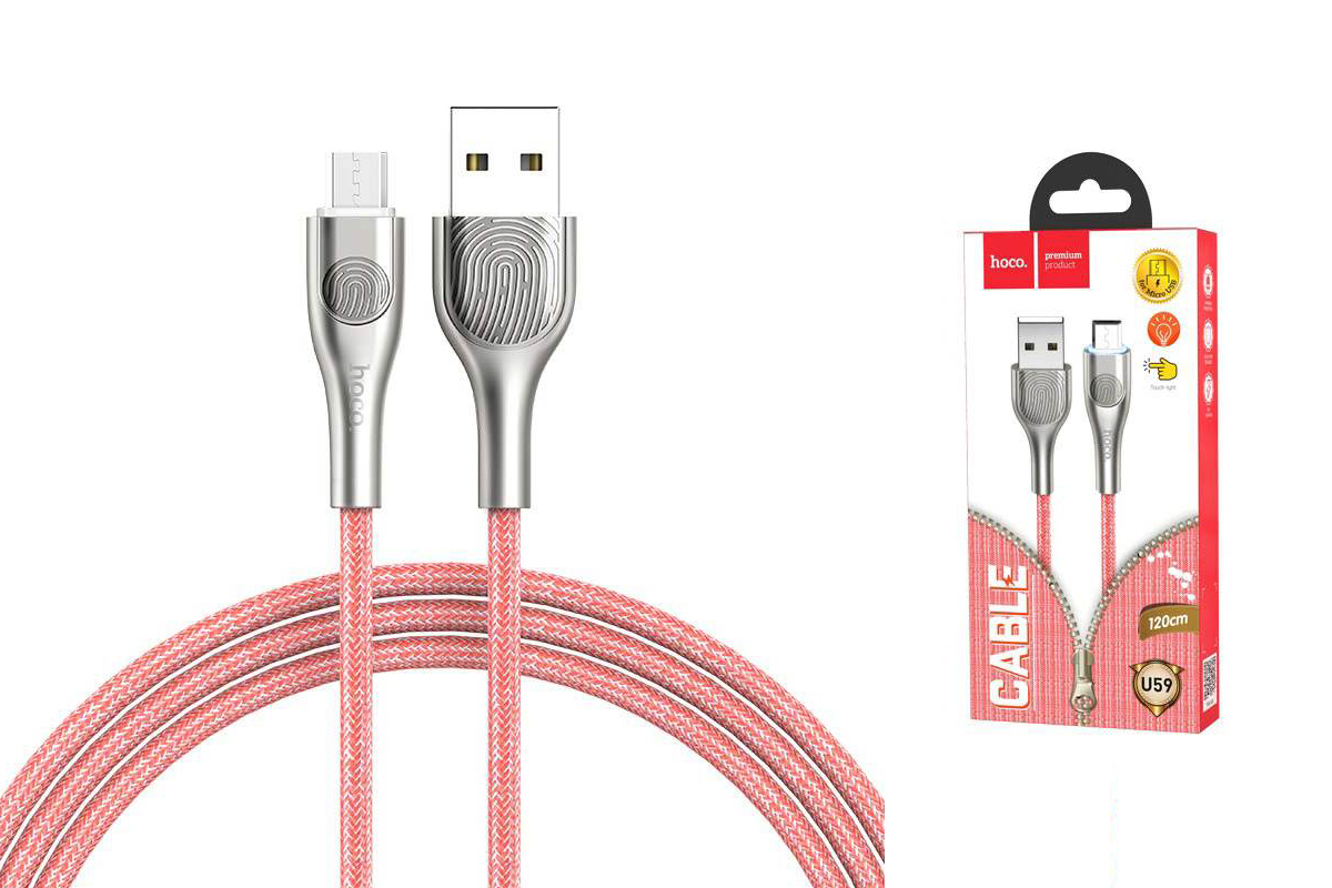 Кабель USB micro USB HOCO U59 Enlightenment charging data cable for Micro (красный) 1 метр