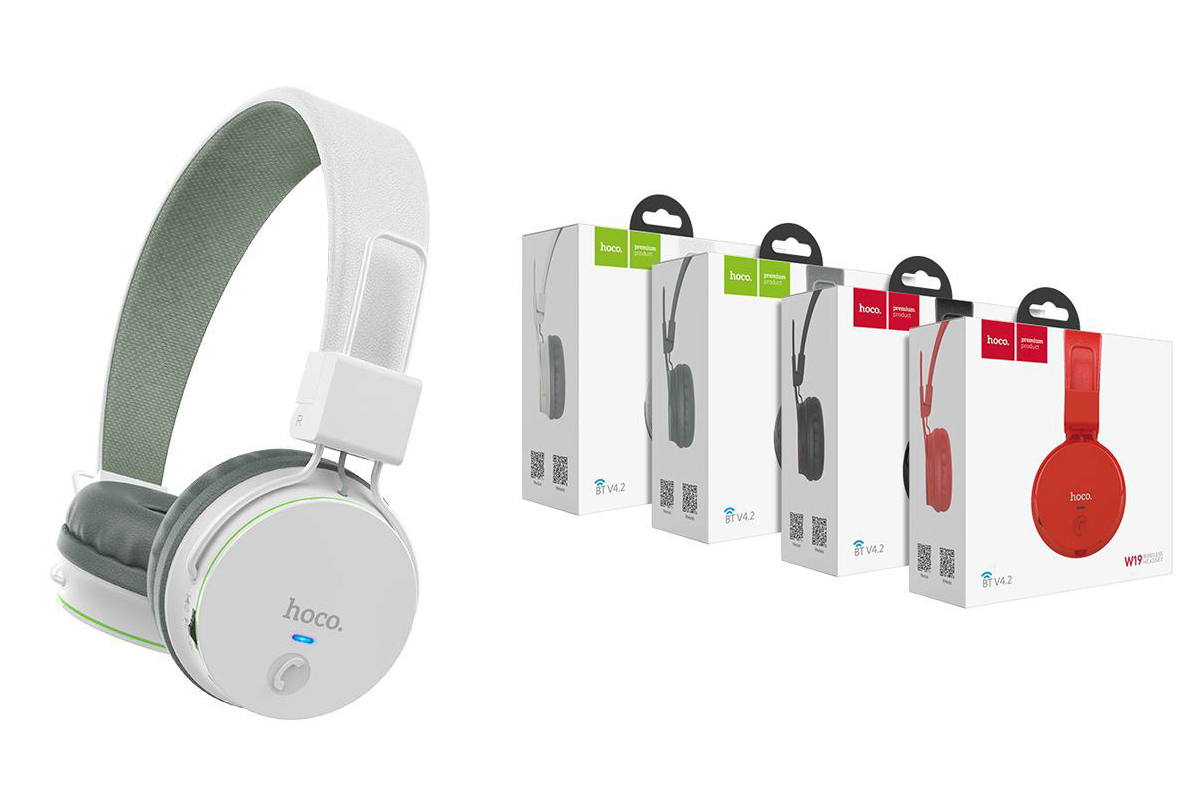 Беспроводные внешние наушники HOCO W19 Easy move wireless headphones белый