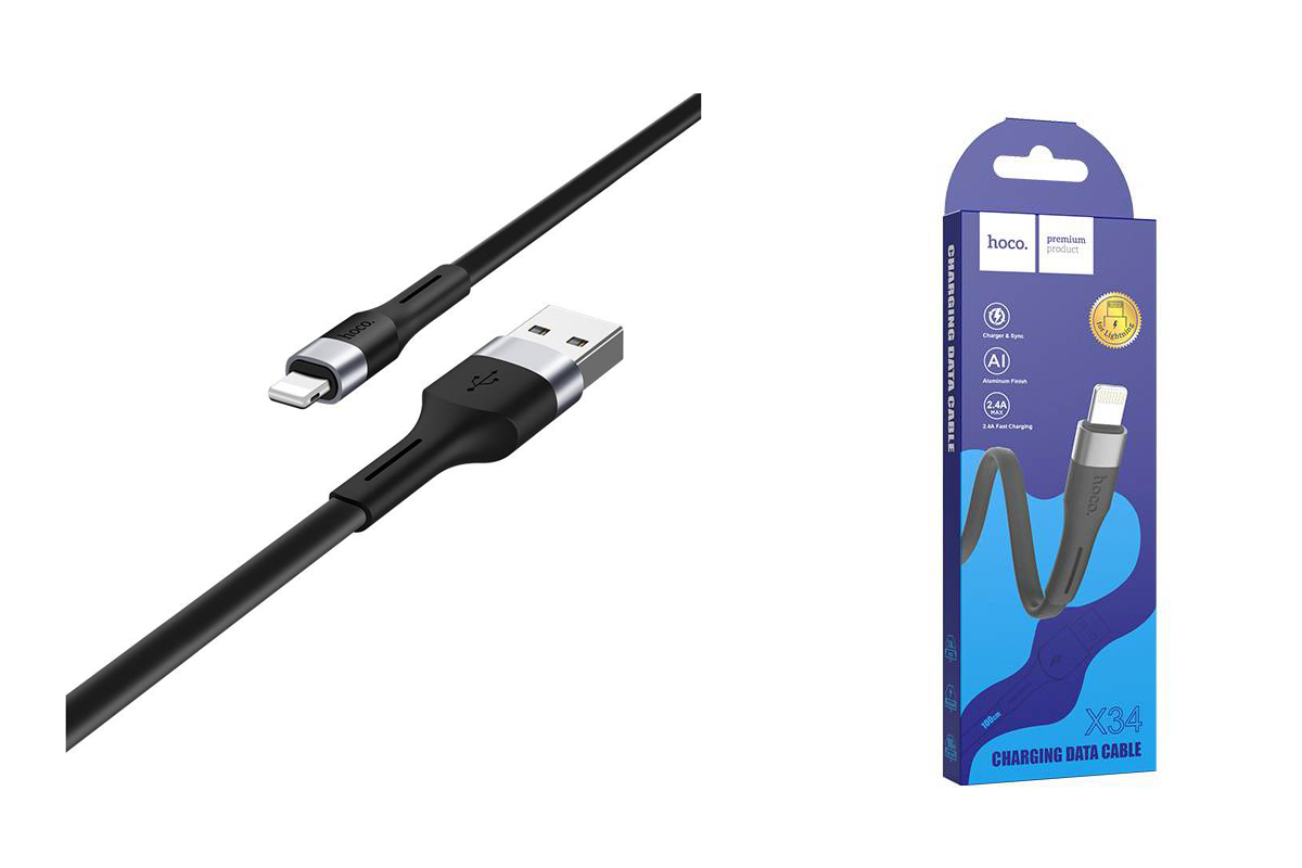 Кабель для iPhone HOCO X34 Surpass charging data cable for Lightning 1м черный