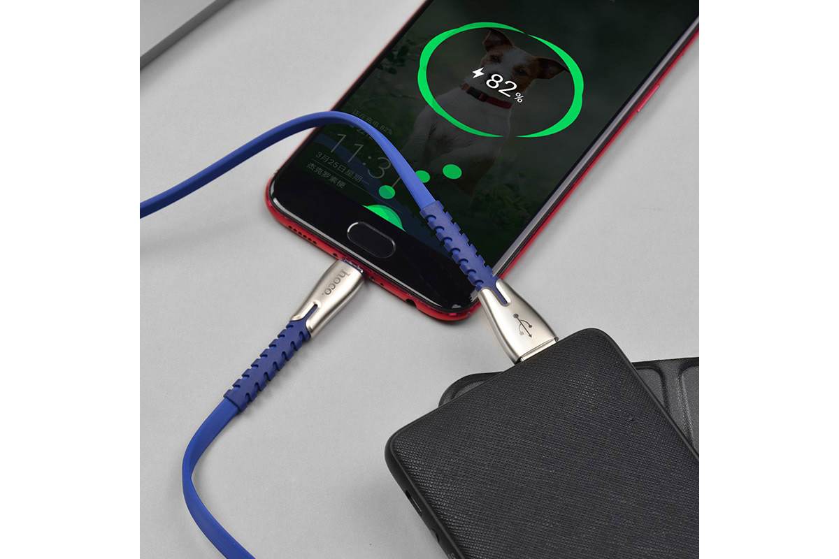 Кабель USB micro USB HOCO U58 Core charging data cable  (синий) 1 метр