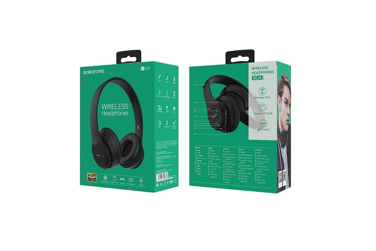Беспроводные внешние наушники BO4 BOROFONE Charming wireless headset черный