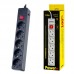 Сетевой фильтр Perfeo "POWER+", 3,0м, 5 розеток, черный (PF-PP-5/3,0-B)