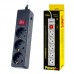 Сетевой фильтр Perfeo "POWER+", 5,0м, 3 розетки, черный (PF-PP-3/5,0-B)