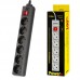 Сетевой фильтр Perfeo "POWER+", 5,0м, 6 розеток, черный (PF-PP-6/5,0-B)
