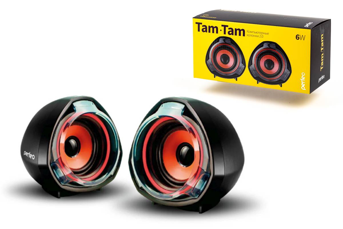 Акустическая система 2.0 Perfeo "TAM-TAM", мощность 2х3 Вт (RMS), чёрн, USB