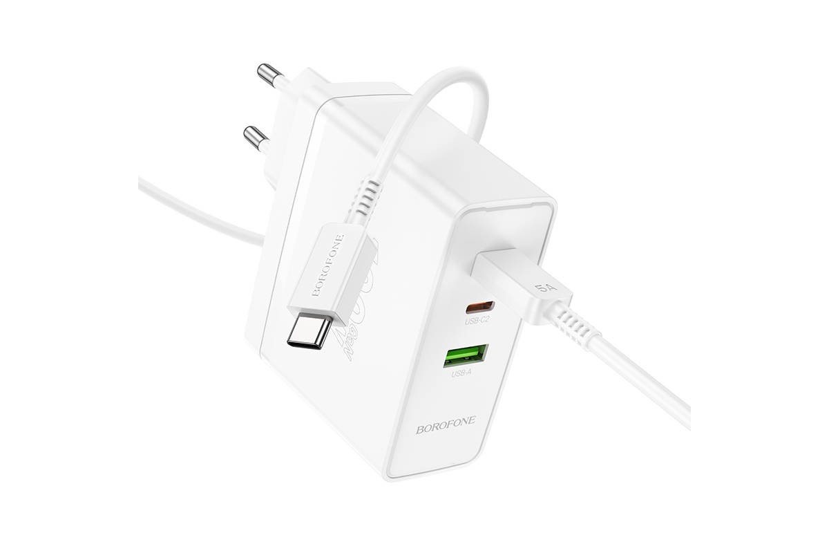 Сетевое зарядное устройство USB+2USB-C + кабель Type-C-Type-C BOROFONE BN11 Imperial PD100W + QC3.0 (белый)