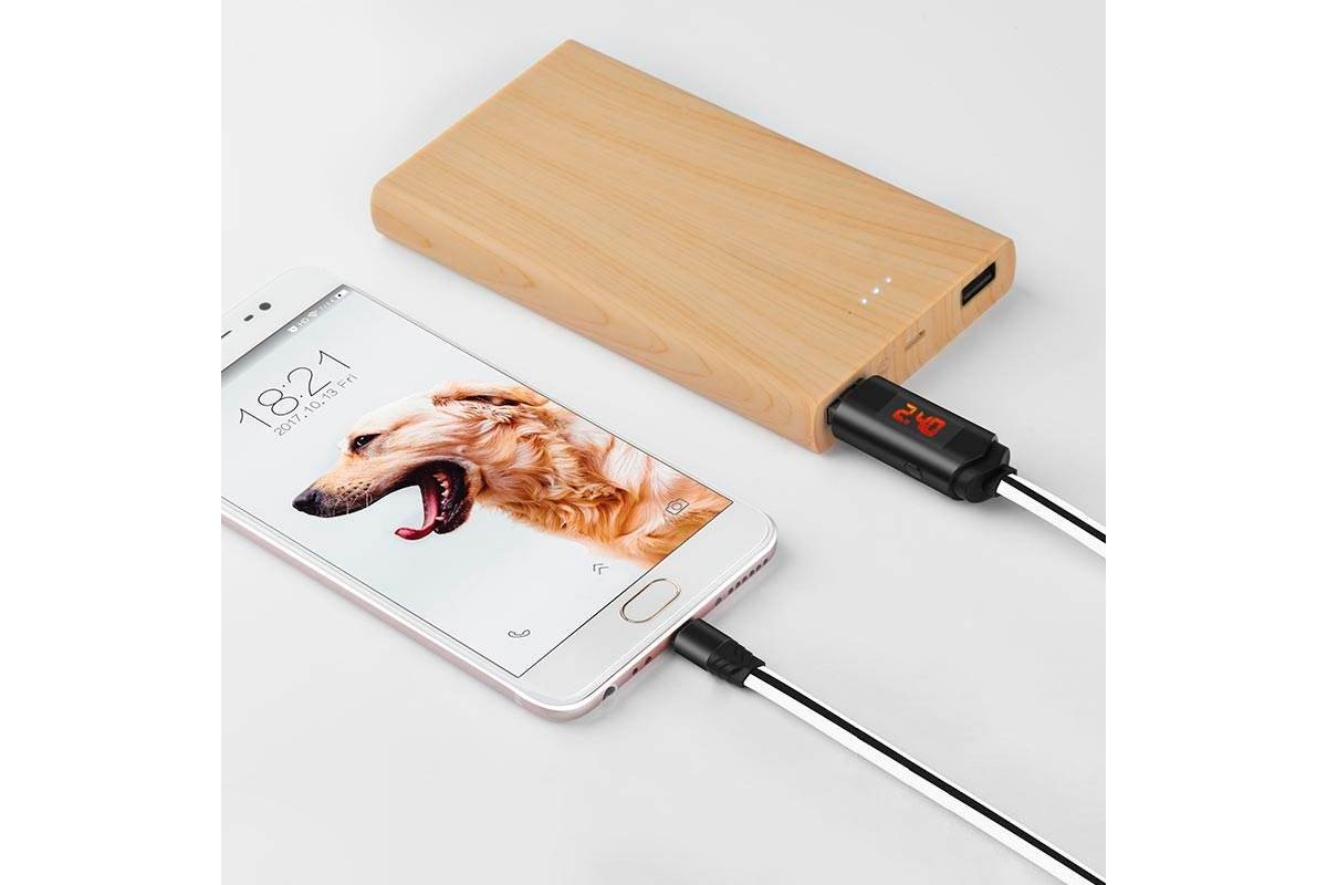 Кабель для iPhone HOCO U29 LED displayed timing lightning charging cable 1м белый