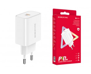Сетевое зарядное устройство USB-C BOROFONE BA57A Easy Speed PD20W (белый)