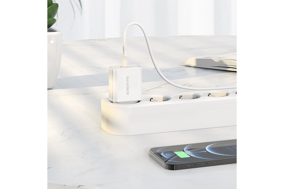 Сетевое зарядное устройство USB-C BOROFONE BA57A Easy Speed PD20W белый