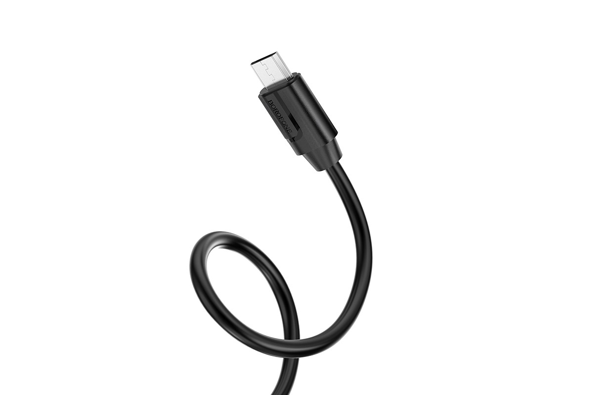Кабель USB micro BOROFONE BX55 Harmony silicone (черный) 1 метр