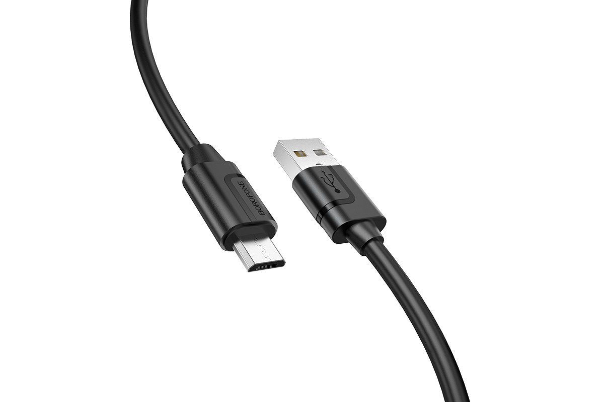 Кабель USB micro BOROFONE BX55 Harmony silicone (черный) 1 метр