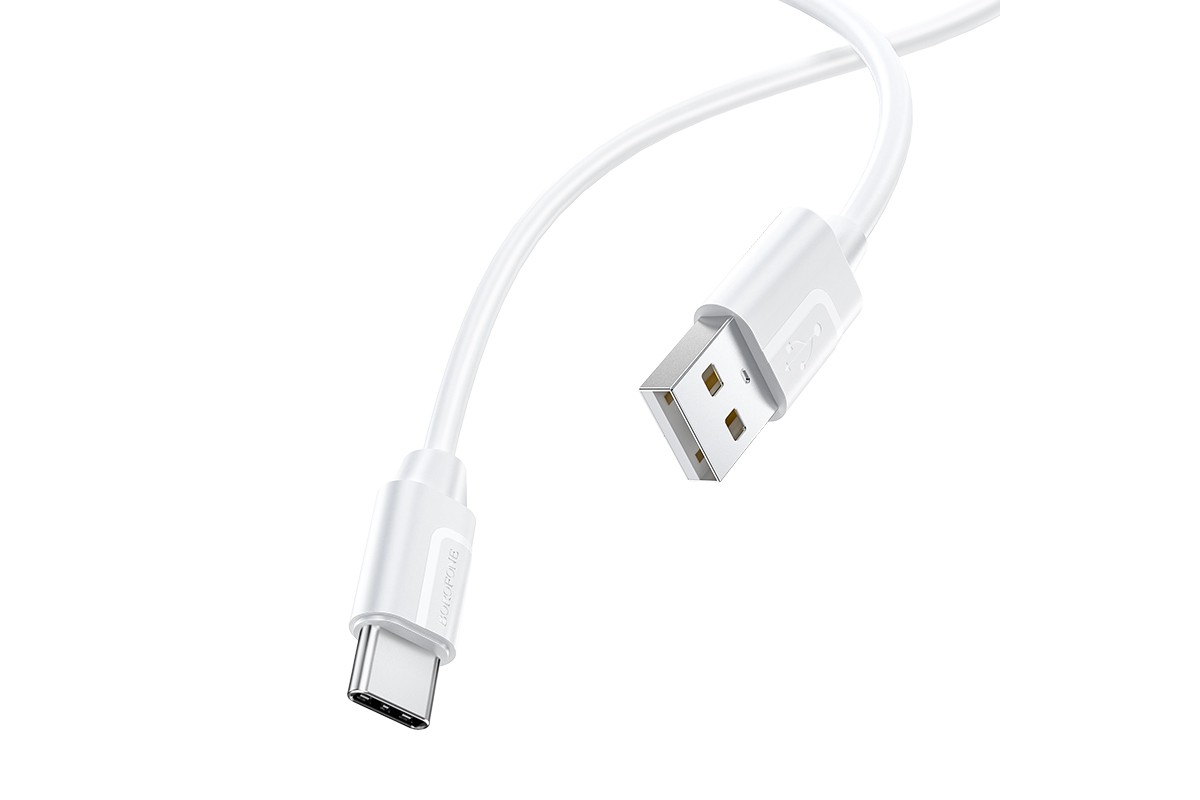 Кабель USB BOROFONE BX55 Harmony silicone charging data cable for Type-C (белый) 1 метр