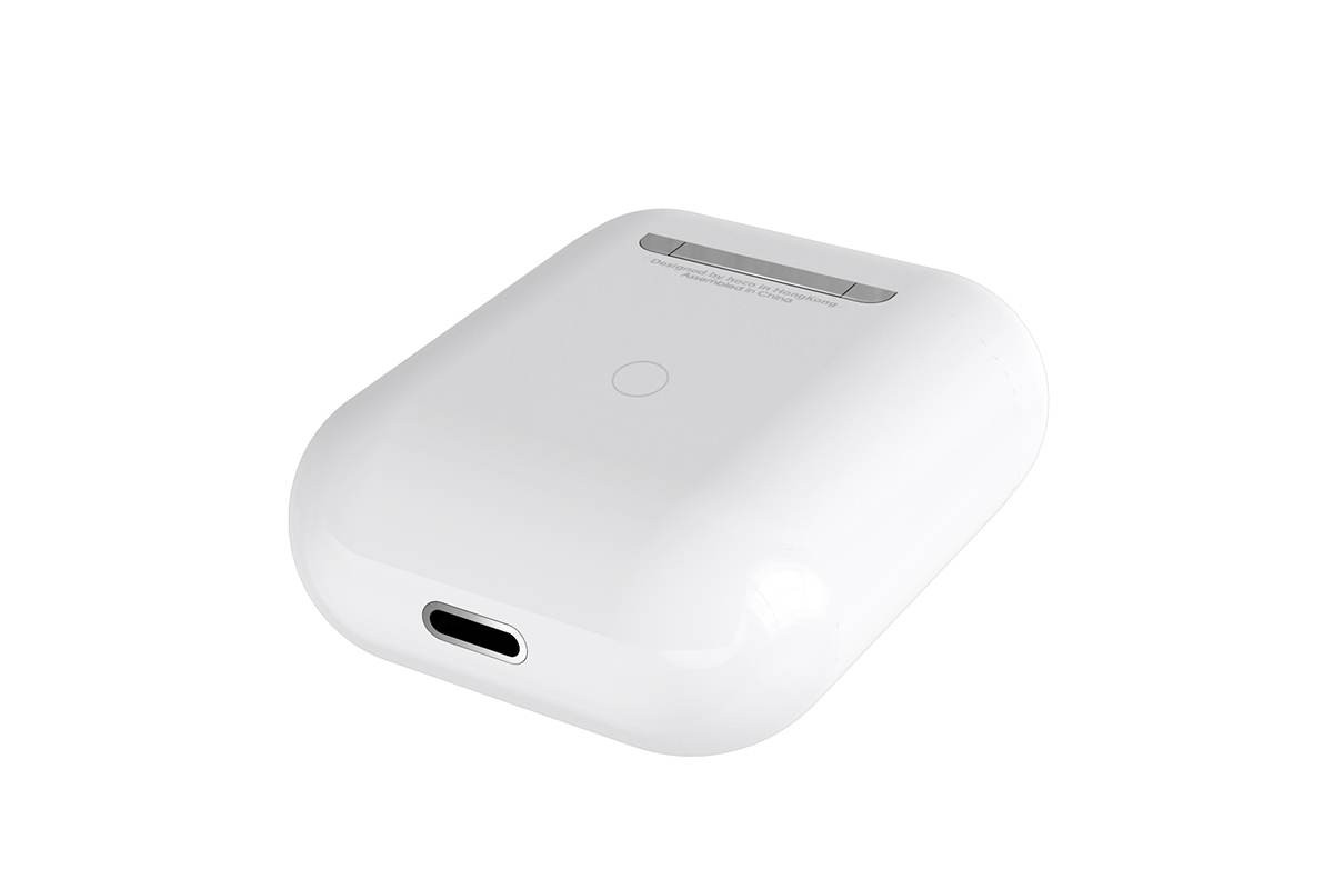 Bluetooth-гарнитура ES32 Original series apple wireless headset HOCO белая (Черный силиконовый чехол) + заушники