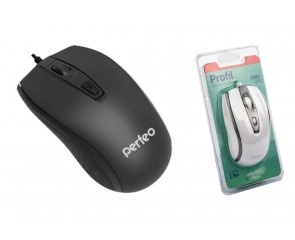 Мышь проводная оптическая Perfeo "PROFIL", 4 кн, USB (черный)