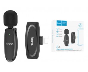Микрофон беспроводной HOCO L15 Crystal lavalier  wireless microphone digital Lightning черный