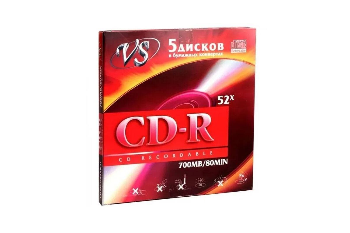 CD-RW VS 80 4-12x конверт/ 5 дисков