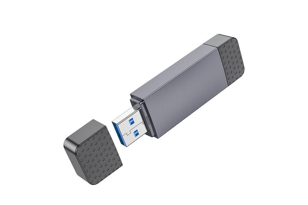 Картридер HOCO HB45 Spirit 2-in-1 USB/Type-C 3.0 серый