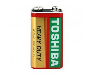 Батарейка солевая Toshiba 6F22 крона/1SH (цена за 10 штук)