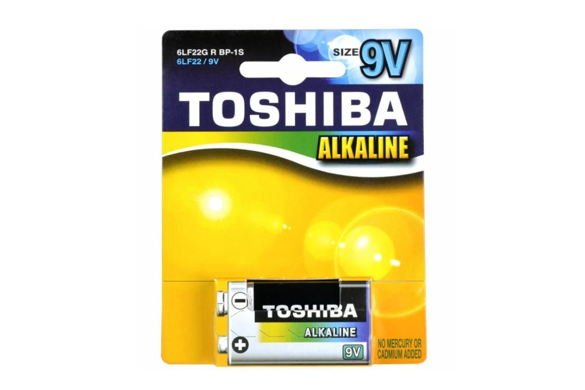 Батарейка алкалиновая Toshiba 6LR61 крона/1BL (блистер)