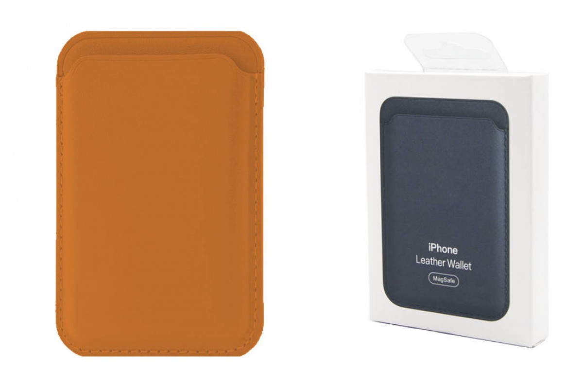 Кармашек визитница на телефона магнитный для MagSafe App wallet с анимацией в цвет (or.) (оранжевый)