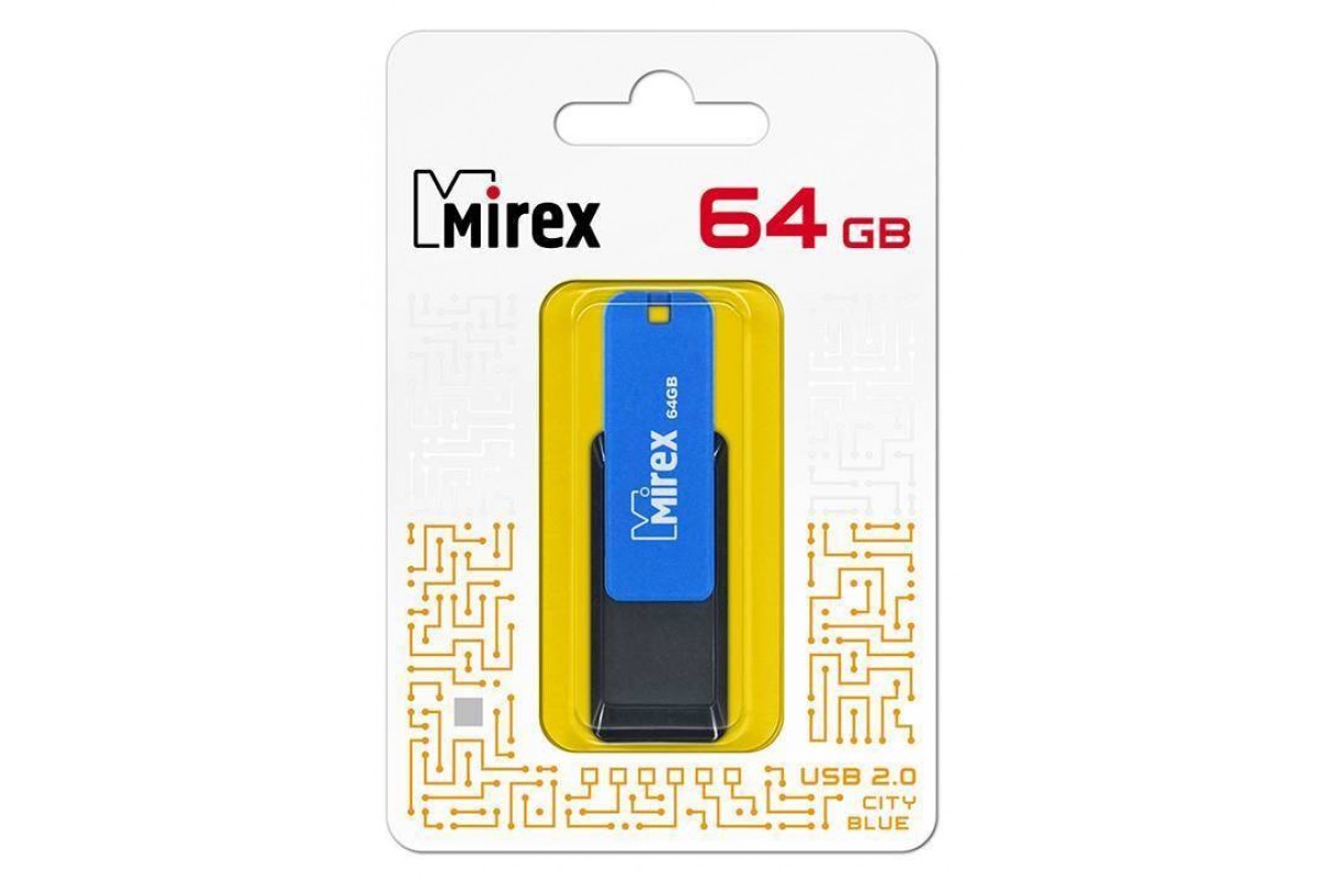 Флешка USB 2.0 Mirex CITY BLUE 64GB (ecopack)
