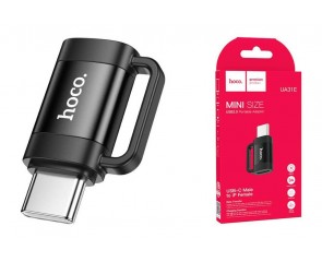 Переходник OTG HOCO UA31E Type-C male to iP female adapter, чёрный